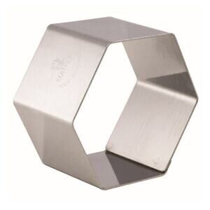 MATFER BOURGEAT Pro Stainless Steel Hexagon Tart Cake Food Rings Set of 4 NWT